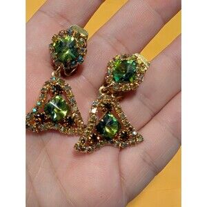 Inverted Rivoli Watermelon Clip Ons Excellent Condition